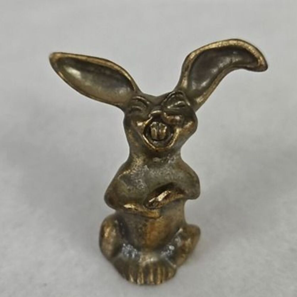 Vintage Ampersand Pewter Laughing Bunny Rabbit Mini Figurine USA